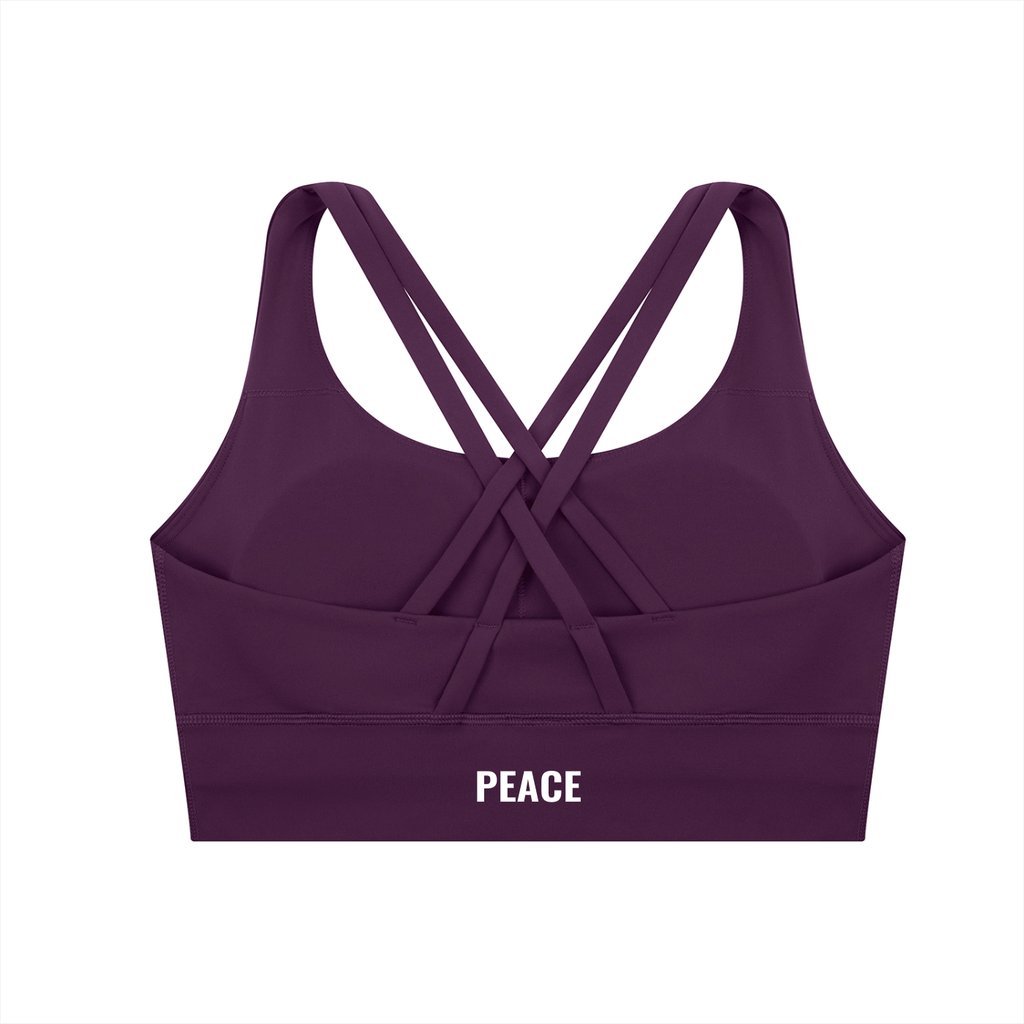 Strappy Criss-Cross Sports Bra (Peace)