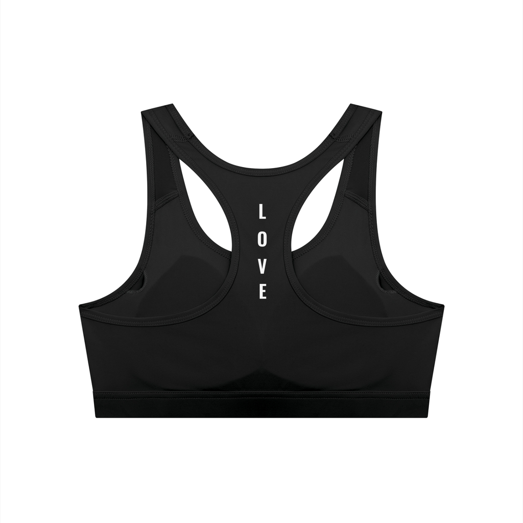 Women's Cropped Sports Bra (Love)