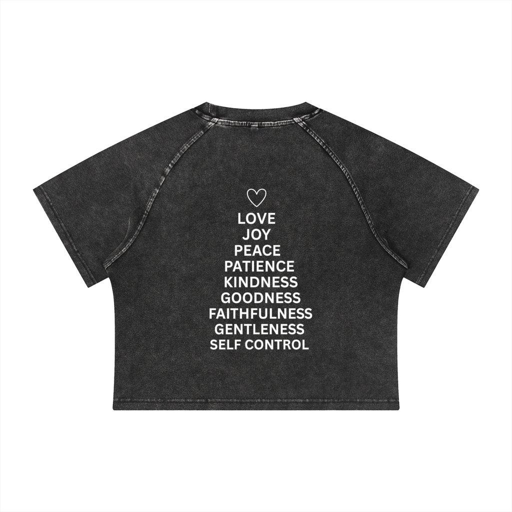 Women's Mineral Wash Raglan Crop T-Shirt
