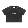 Women's Mineral Wash Raglan Crop T-Shirt