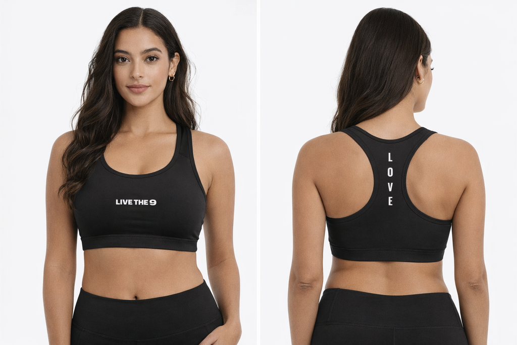 Women's Cropped Sports Bra (Love)
