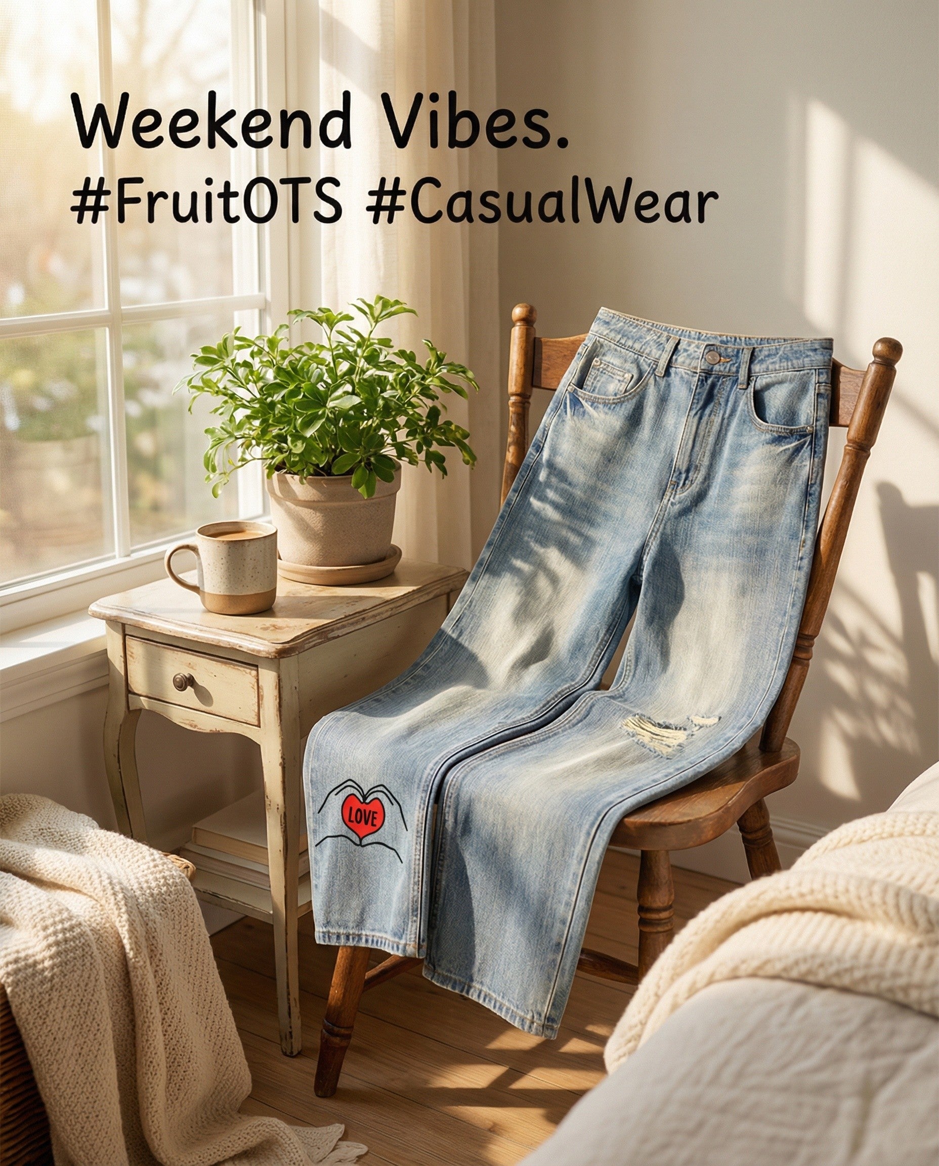 Vintage Wash Distressed Denim Jeans