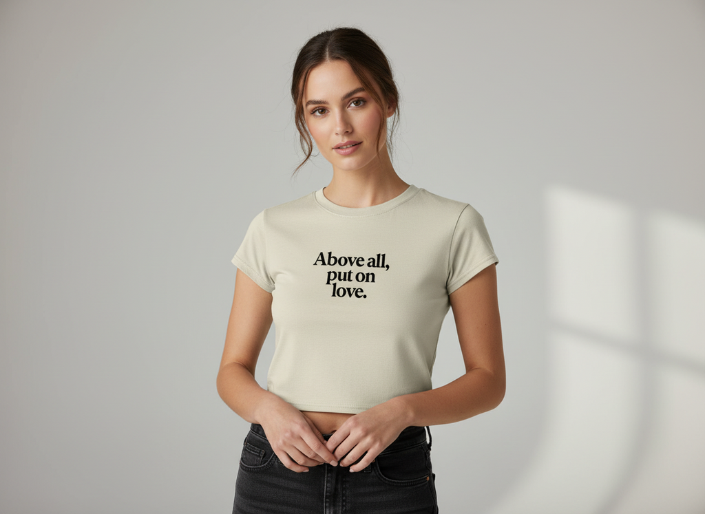Women's Slim-Fit Cropped T-Shirt (Love)