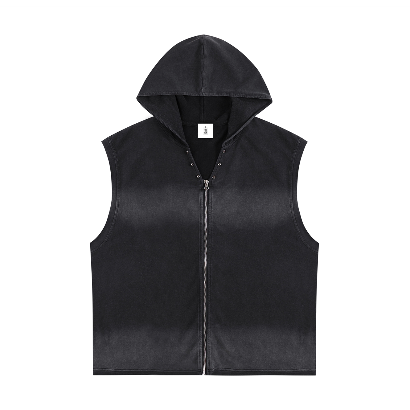 Zip-Up Hooded Tank Top Vintage