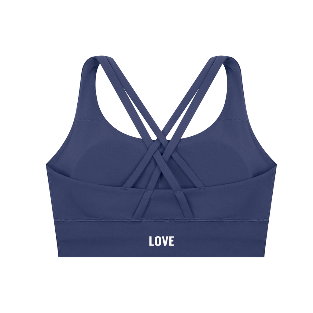 Strappy Criss-Cross Sports Bra (Love)