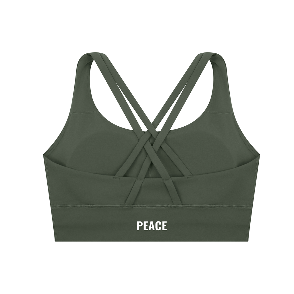Strappy Criss-Cross Sports Bra (Peace)