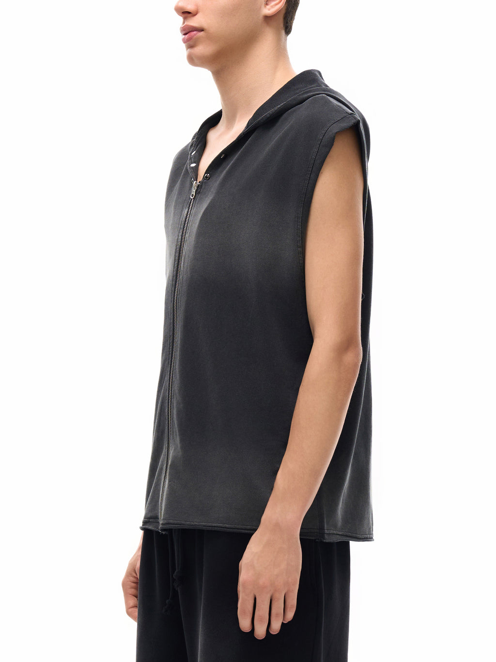 Zip-Up Hooded Tank Top Vintage